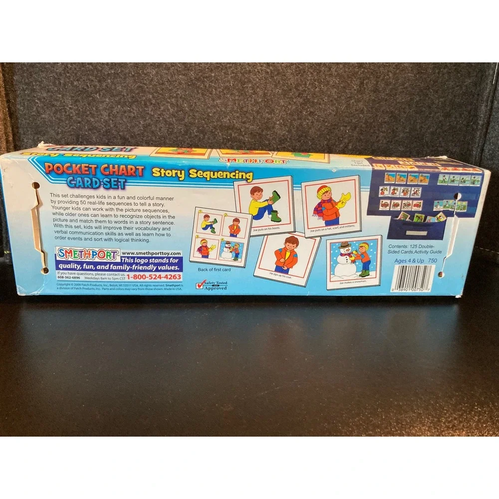Smethport Story Sequencing Pocket Chart Card Set 125 Double-Sided Teaching 100%